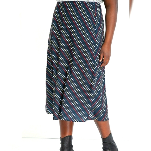 Eloquii Torrid Plus Size Midi Skirt 26 28 4x 5x NWT Polka Dots New - Picture 1 of 5